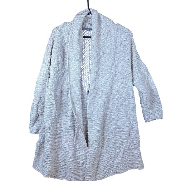 prAna Womens Sweater Tan Knit Open Cardigan Organic Cotton Boho M/L - Picture 1 of 12
